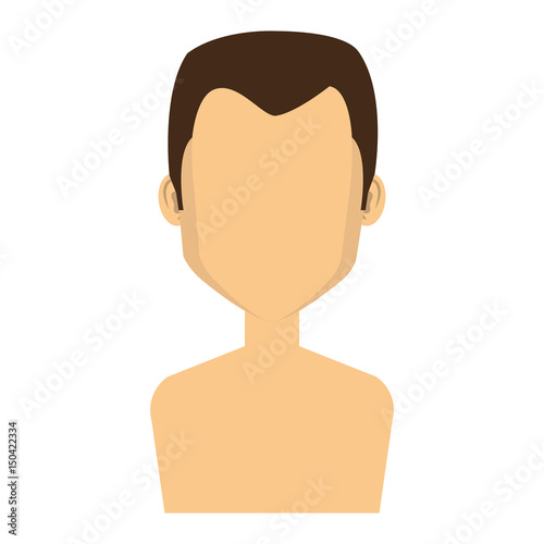 young man shirtless avatar character vector illustration design