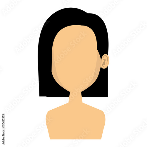 young woman shirtless avatar character vector illustration design