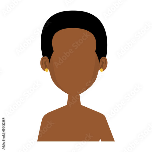 young black man shirtless avatar character vector illustration design