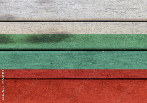 Bulgaria flag on a wood
