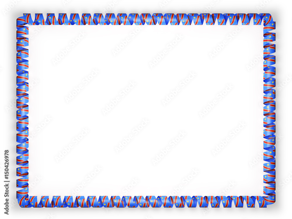 Frame and border of ribbon with the Republic of the Congo flag. 3d illustration Frame and border of ribbon with the Republic of the Congo flag. 3d illustration