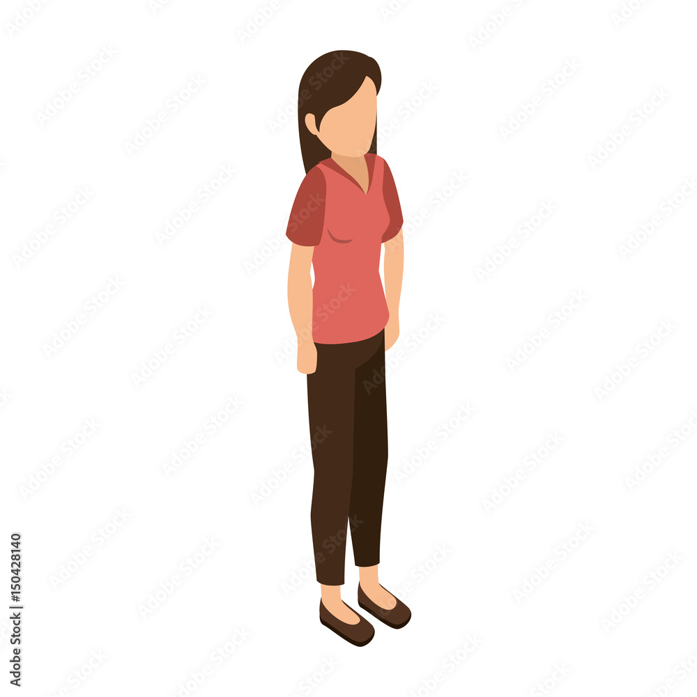 businesswoman isometric avatar character vector illustration design