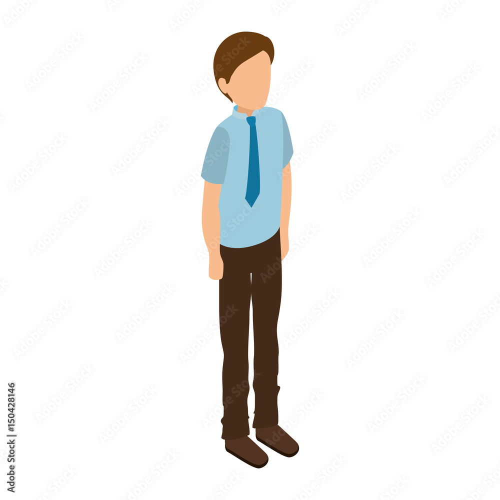 businessman isometric avatar character vector illustration design