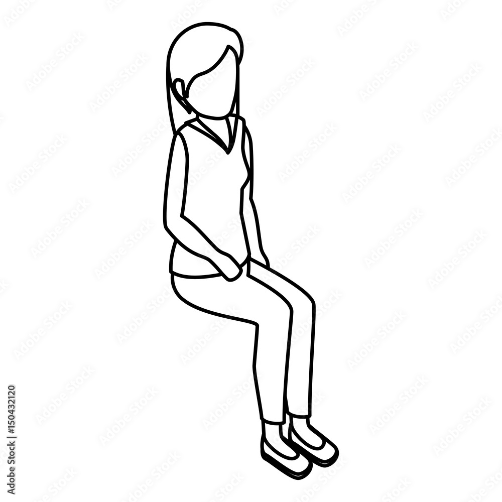 businesswoman isometric avatar character in a sitting position vector illustration design businesswoman isometric avatar character in a sitting position vector illustration design