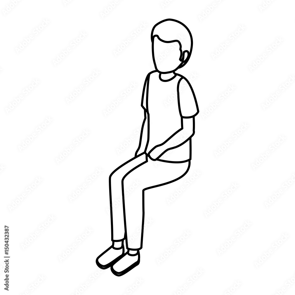 young man avatar character sitting isometric vector illustration design young man avatar character sitting isometric vector illustration design