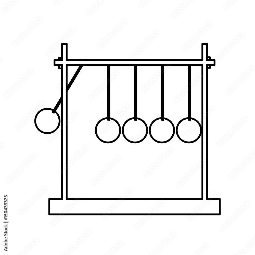 newtons cradle momentum pendulum metal line vector illustration