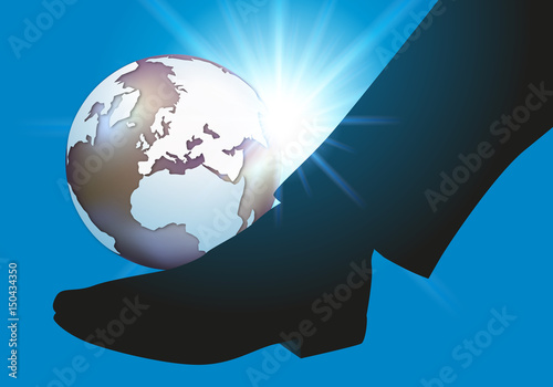 Terre - Coup de pied - globe terrestre - environnement - mondialisation