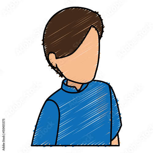 young man avatar character vector illustration design