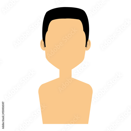 young man shirtless avatar character vector illustration design