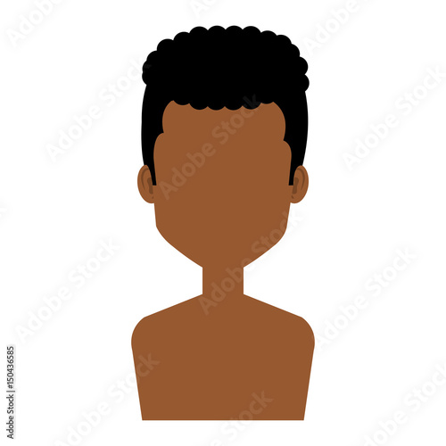 young black man shirtless avatar character vector illustration design