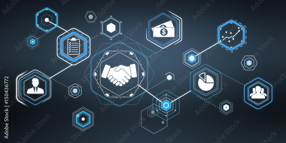 3D rendering partnership illustration interface 3D rendering partnership illustration interface