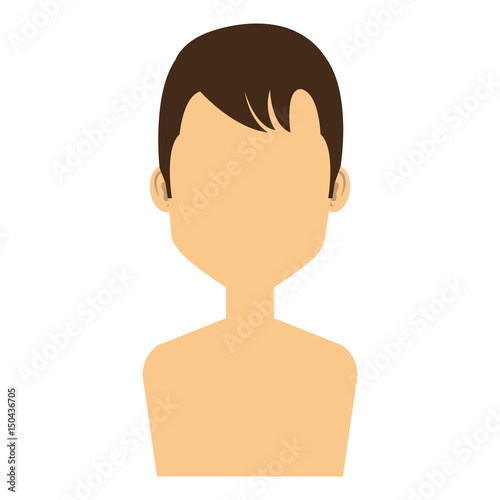 young man shirtless avatar character vector illustration design