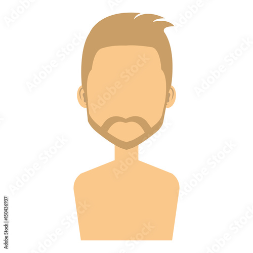 young man shirtless avatar character vector illustration design
