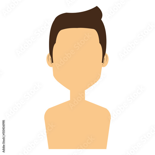 young man shirtless avatar character vector illustration design