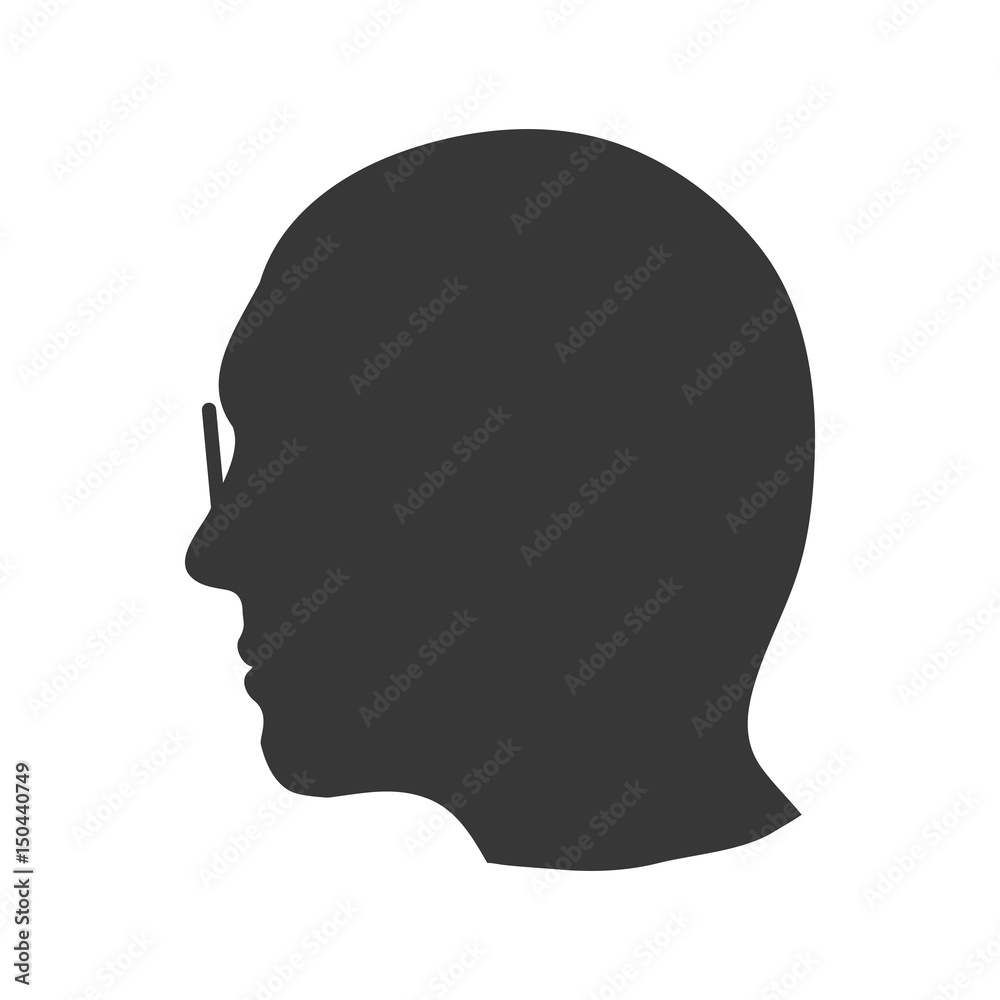 Male head silhouette icon vector illustration graphic design Male head silhouette icon vector illustration graphic design