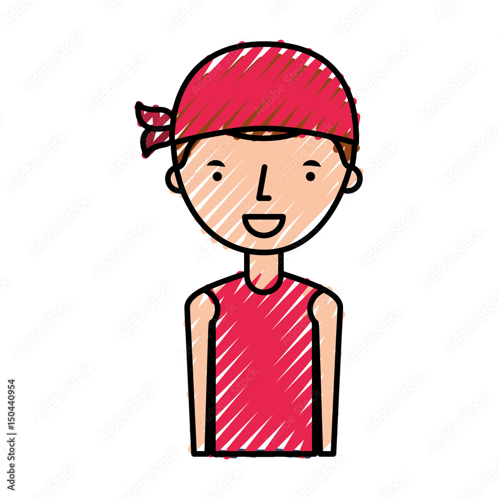 young man with summer fashion vector illustration design