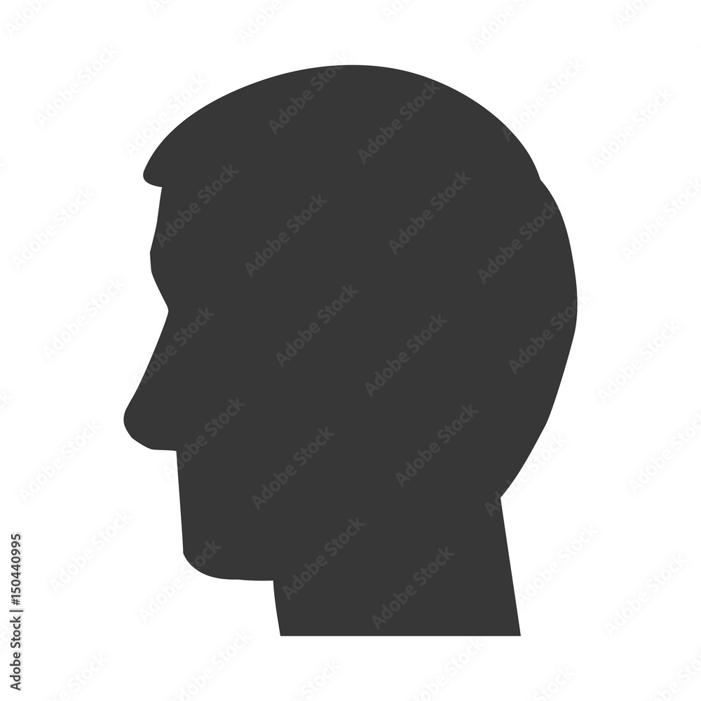 Male head silhouette icon vector illustration graphic design Male head silhouette icon vector illustration graphic design