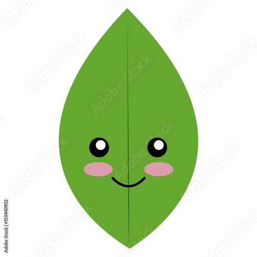 leafs plant character ecology icon vector illustration design