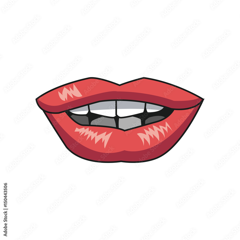 beautiful make glamour gloss lips vector illustration