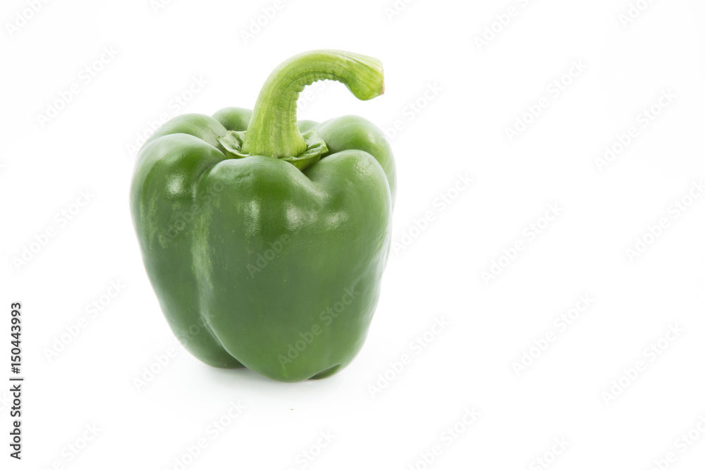 Green capsicum or sweet pepper isolated on white background Green capsicum or sweet pepper isolated on white background