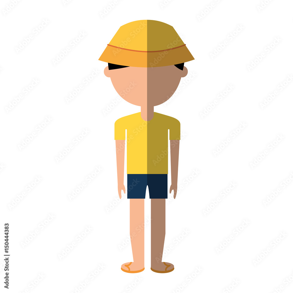 young man with summer fashion vector illustration design