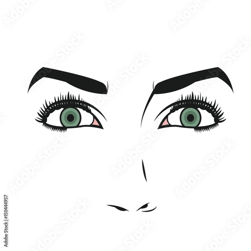 face of young woman facial expression vector illustration