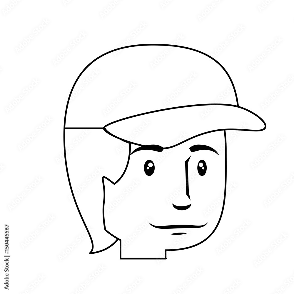 man wearing a cap, cartoon icon over white background. vector illustration man wearing a cap, cartoon icon over white background. vector illustration
