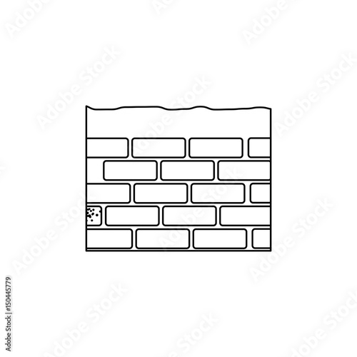 bricks wall icon over white background. vector illustration