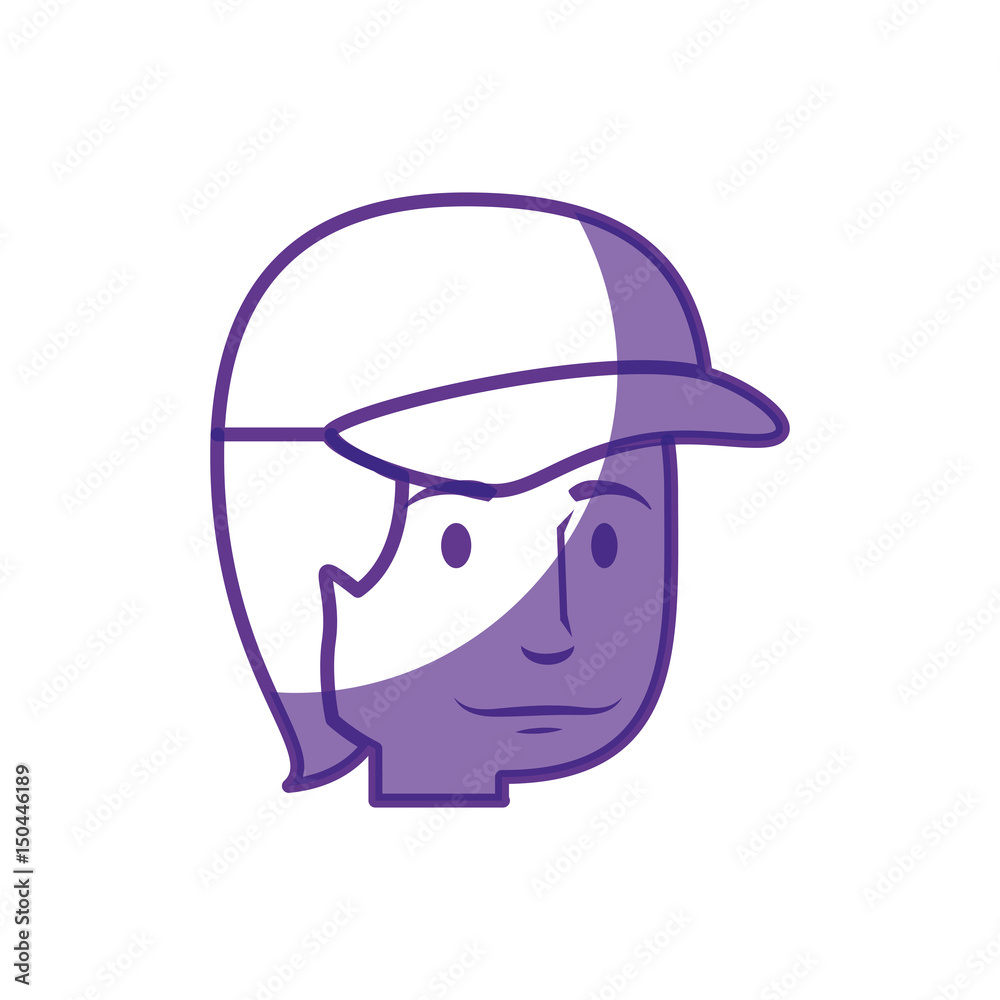 man wearing a cap, cartoon icon over white background. vector illustration man wearing a cap, cartoon icon over white background. vector illustration
