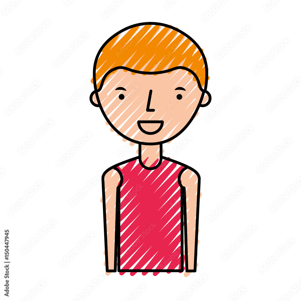 young man with summer fashion vector illustration design