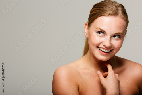 Young girl with bare shoulders