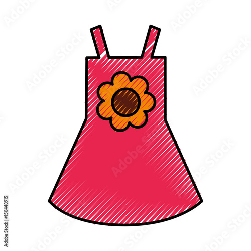 Beach girl dress with flower vector illustration design