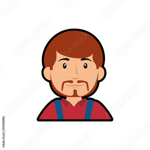 happy man cartoon icon over white background. colorful design. vector illustraiton
