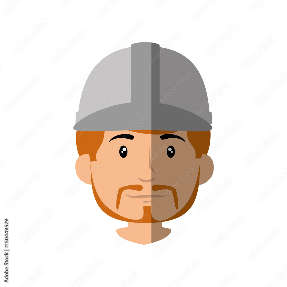 construction worker with safety helmet, cartoon icon over white background. colorful design. vector illustration construction worker with safety helmet, cartoon icon over white background. colorful design. vector illustration