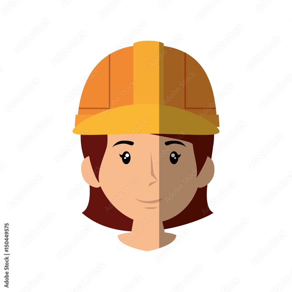 construction worker with safety helmet, cartoon icon over white background. vector illustration construction worker with safety helmet, cartoon icon over white background. vector illustration