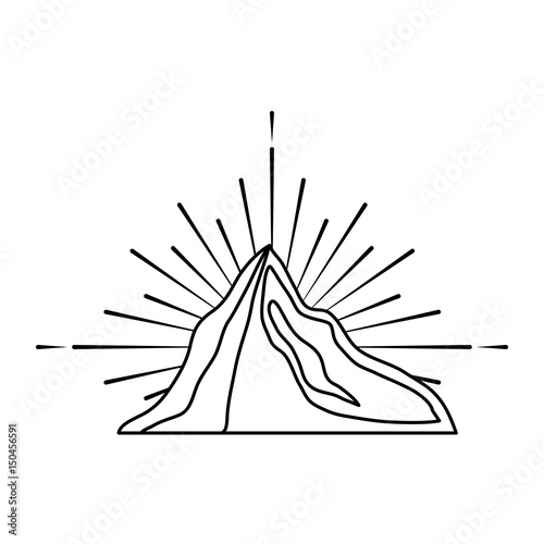 Mountain peak emblem icon vector illustration design