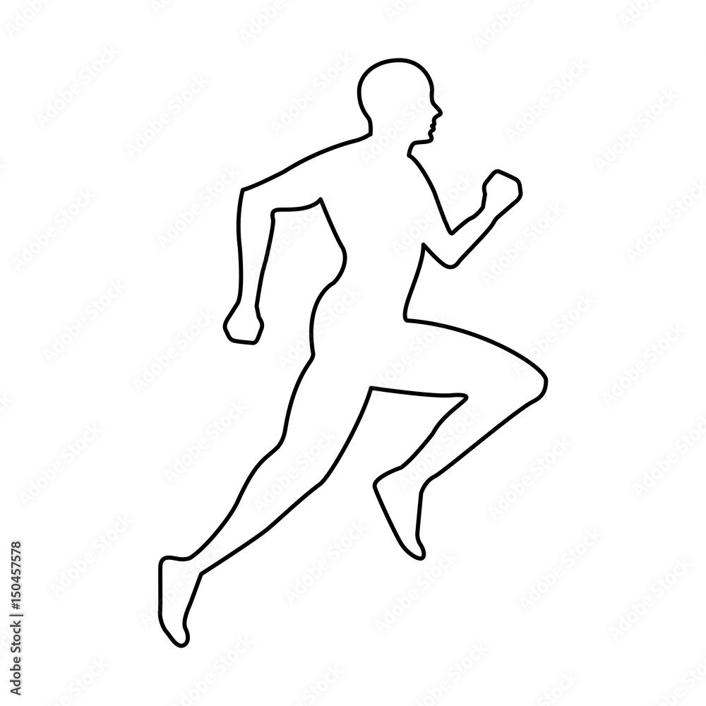 silhouette athlete running icon vector illustration design
