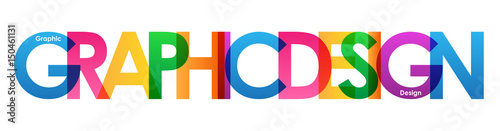 "GRAPHIC DESIGN” overlapping vector letters icon (multicoloured) 