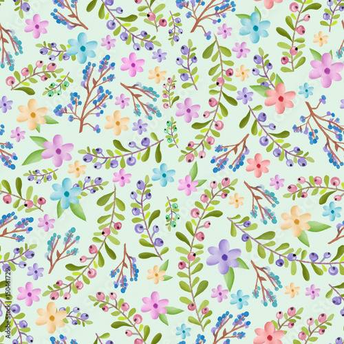 Twigs and floral pattern