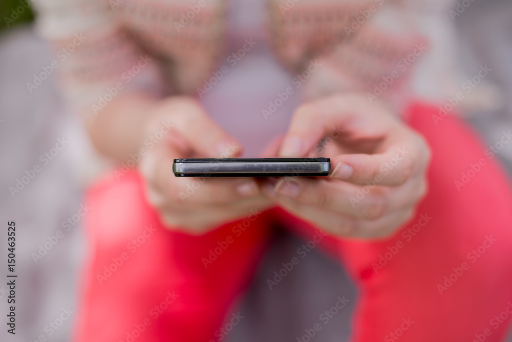 Checking her messages Checking her messages