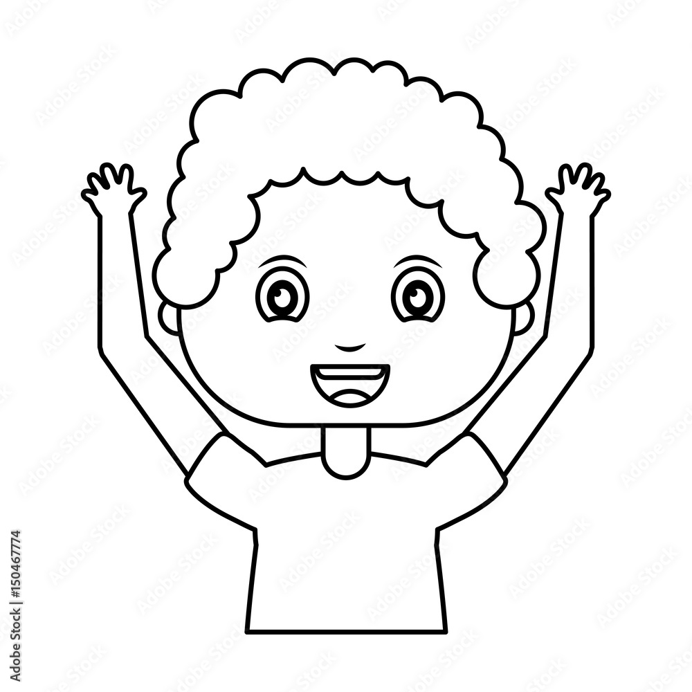 cute little boy with hands up character vector illustration design cute little boy with hands up character vector illustration design