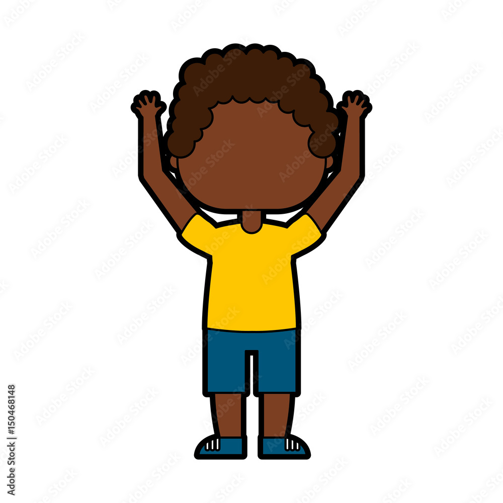 cute little boy with hands up character vector illustration design cute little boy with hands up character vector illustration design