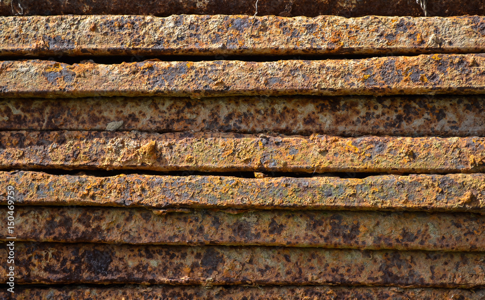old rusty strips of metal textured background