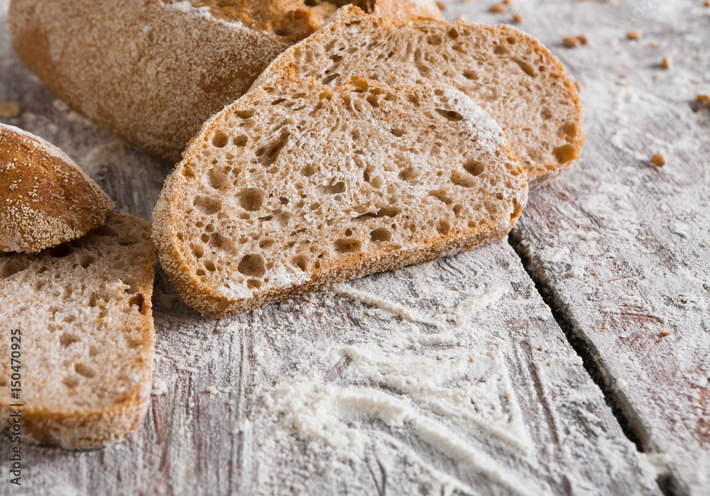 Bakery concept. Plenty of sliced rye bread background Bakery concept. Plenty of sliced rye bread background