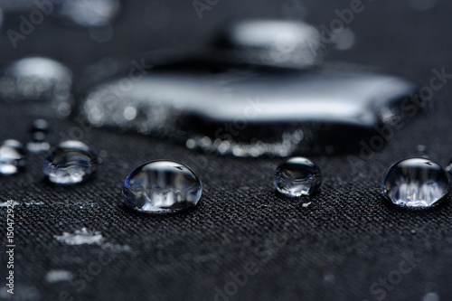 Water Drops on Waterproof Fabric Macro