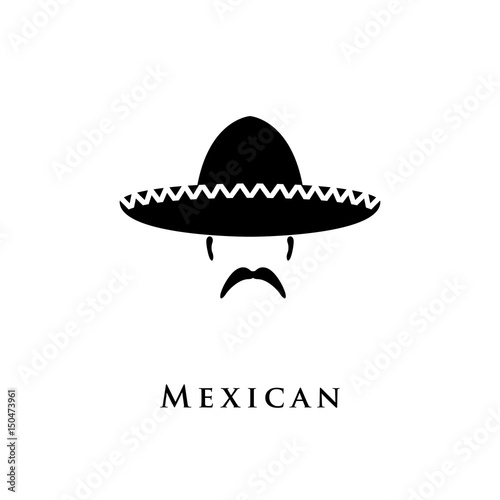 Mexican hat sombrero and mustache.