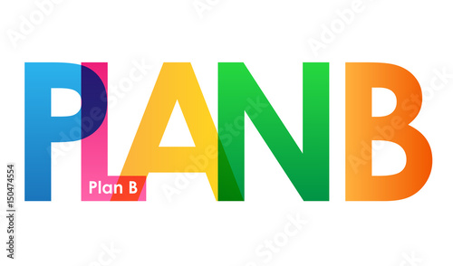 "PLAN B" Multicoloured Vector Letters Icon