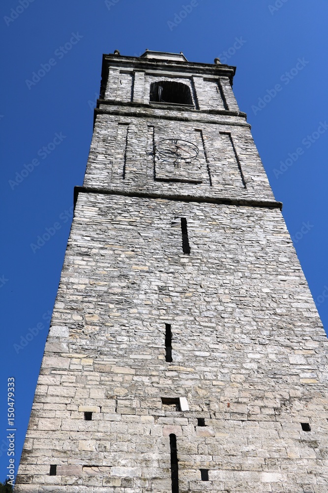 Church tower San Giacomo in Bellagio, Lombardy Italy 