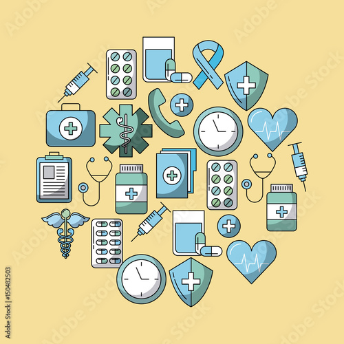 assorted healthcare related icons image vector illustration design 