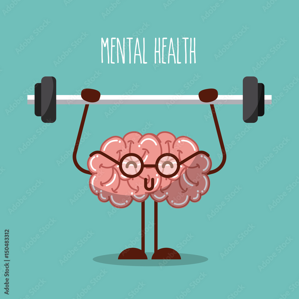 Mental Health Brain Lifting Weights Image Vector Illustration Design how-does-exercise-help-mental-health-the-knowledge-hub